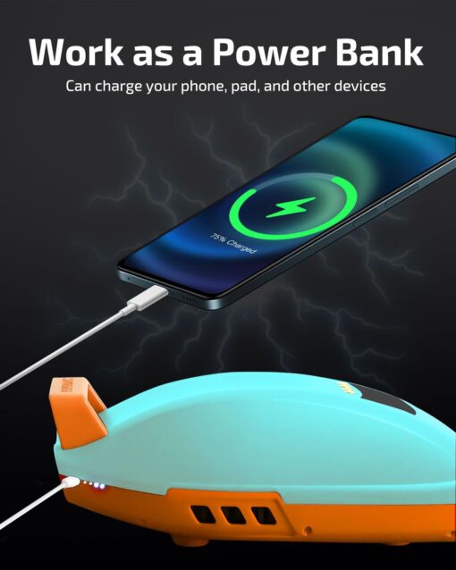 Swonder Seawolf 20 PSI Battery Powered Paddle Board Pump, 9000mAh, Dual Stage, Active Cooling System, 6 Nozzles, Includes Typ-C Cable, 1 Year Limited Warranty - Image 2