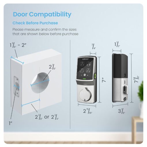 Lockly Secure Pro Bluetooth Smart Door Lock, Keyless Entry with PIN Genie® Digital Keypad, 3D Biometric Fingerprint Sensor Front Door Lock Deadbolt, Voice Control & Auto Lock - Deadbolt Edition - Image 3