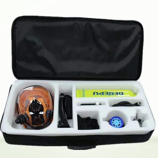 DEDEPU 1L Oxygen Tank,Scuba Diving Tank Set, Scuba Diving Tank Mini Diving Cylinder with Snorkel Mask Simple Breathing Diving Equipment Emergency Spare and Snorkeling Equipment Set for Diver (Yellow) - Image 2