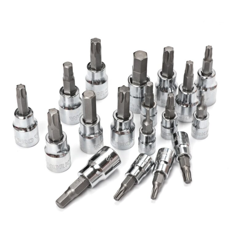 WORKPRO 450-Piece Drive Socket Set 1/2" 1/4" 3/8", CR-V Metric and Imperial with Quick-Release Ratchet Wrench, Spanners, Bits Set, Mechanics Tool for Car Repair - Image 5
