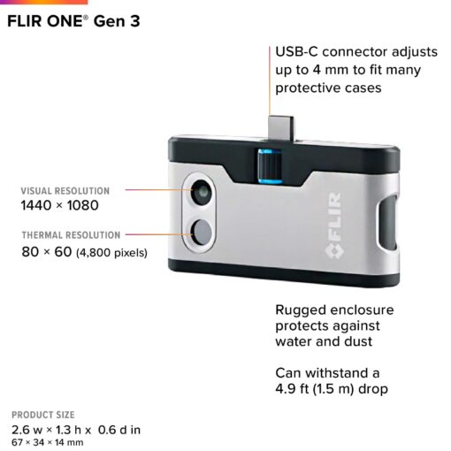 FLIR ONE Gen 3 - Thermal Imaging Camera for iOS Smartphones (iPhone w/USB-C Only, iPhone 15 and Newer) - Image 6