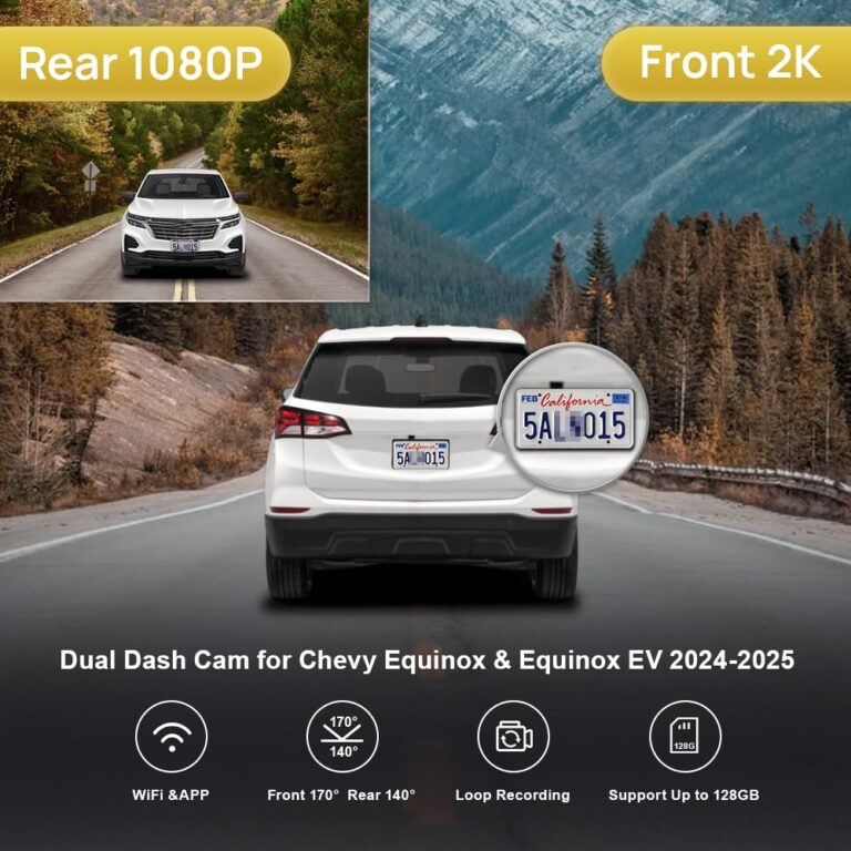 Fitcamx Front 2K+Rear 1080P Dash Cam Adapts for Chevy Equinox & Equinox EV 2024 2025 LS LT ACTIV RS Premier (HD2-D2000), OEM Style, Dual Loop Recording, WiFi & APP, G-Sensor, Easy to Set, 64GB Card - Image 6