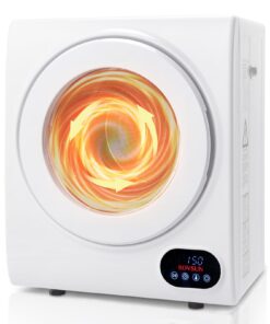 Bonnlo Portable Clothes Dryer, Front Load Electric Dryers Machine, Compact Laundry Dryers with Stainless Steel Tub, for Home, Apartment, Dorm, White (LCD Touch Control)