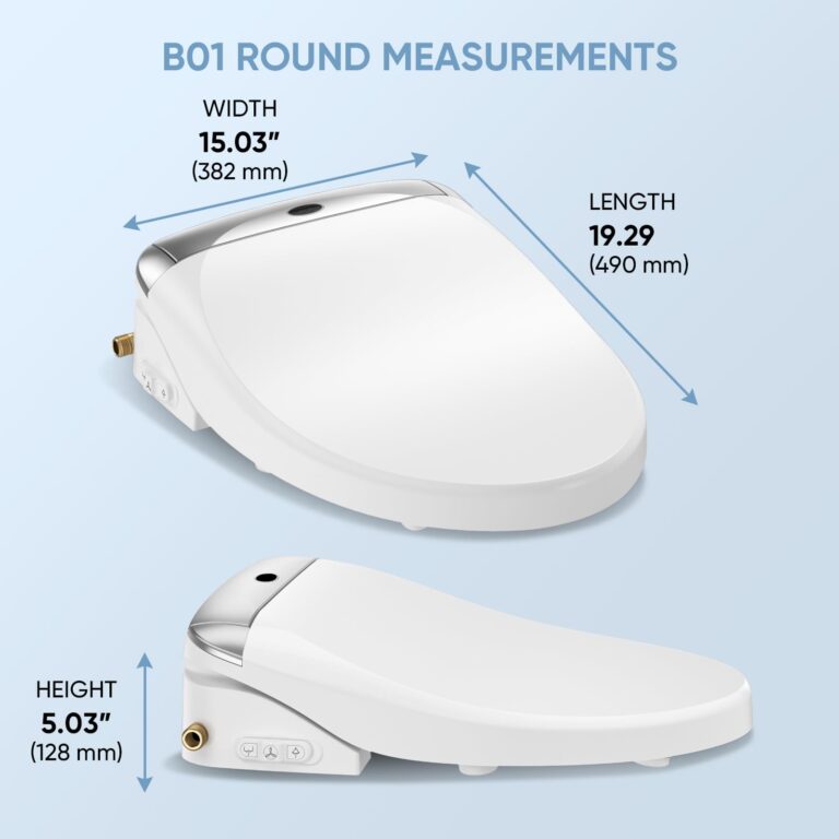 LEIVI Smart Bidet Toilet Seat with Wireless Remote and Side Panel, Multiple Spray Modes, Adjustable Heated Seat, Warm Water and Air Dryer, Auto LED Nightlight, Round - Image 5
