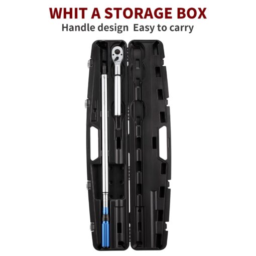 BULLTOOLS 3/4-Inch Drive Click Torque Wrench, 48-tooth High Accuracy Torque Wrench Set with a Hex Key 100-600ft.lb / 135-815Nm - Image 4