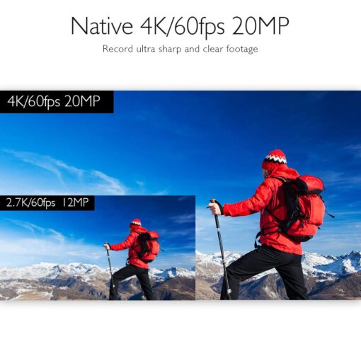 AKASO V50 Elite 4K60fps Touch Screen WiFi Action Camera Voice Control EIS 131 feet Waterproof Camera 8X Zoom Remote Control (with 64GB MicroSD Card) - Image 8
