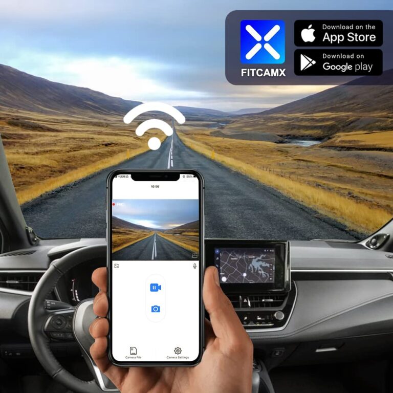 Fitcamx Front 4K+Rear 1080P Dash Cam Adapts for Toyota Corolla 2023 2024 2025 Sedan Hybrid Hatchback, OEM Look, Dual HD Video, Built-in WiFi & APP, Loop Recording, G-Sensor, Easy to Set, 128GB Card - Image 4