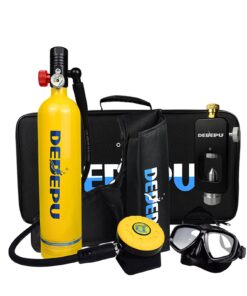 DEDEPU 1000ML Mini Diving Tank Equipment,Sustainable Diving for 15-25 Minutes, Used for Underwater Diving Breathing Training (Yellow)