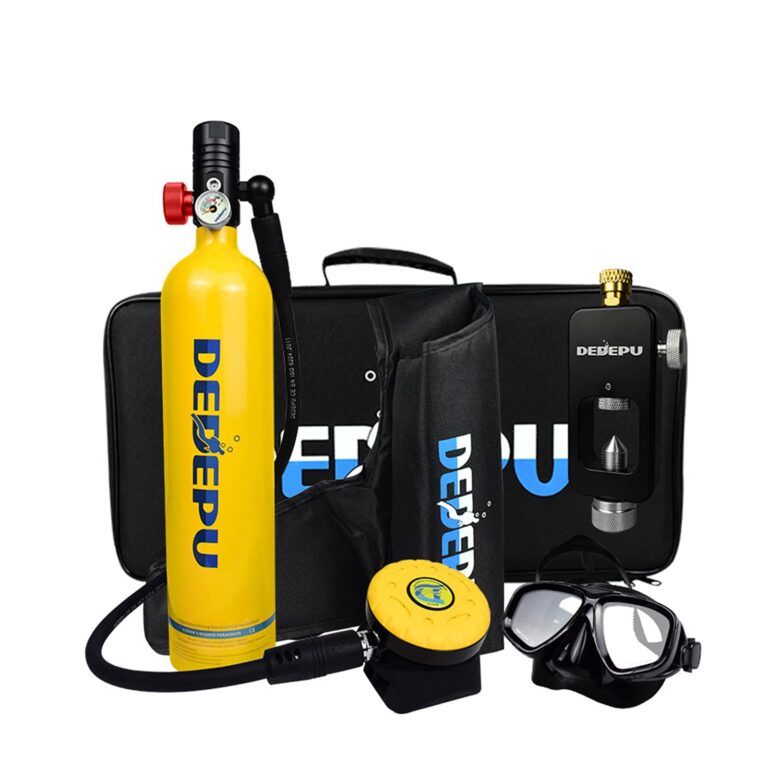 DEDEPU 1000ML Mini Diving Tank Equipment,Sustainable Diving for 15-25 Minutes, Used for Underwater Diving Breathing Training (Yellow)