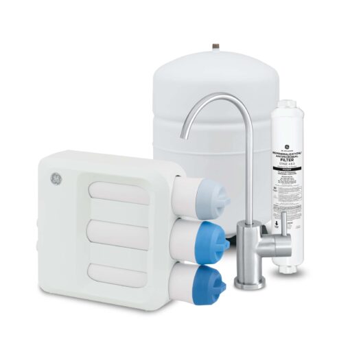 GE 5-Stage Reverse Osmosis Under Sink Water Filtration System with Faucet | Reduces 95+ Impurities including Lead, Chlorine, Arsenic | Filters FQ18PN, FQ18MN, FQ18RT | GXRV40TBN