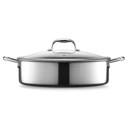HexClad Hybrid Nonstick 7-Quart Sauté Pan with Tempered Glass Lid, Chicken Fryer, Stay-Cool Handles, Dishwasher-Friendly, Oven-Safe Up to 900°F, Induction-Ready, Compatible with All Cooktops - Image 6