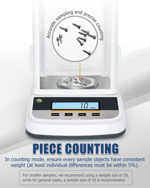 500g Analytical Lab Balance with 0.001g Ultra-Precision, Digital Scale Multi-Functional Units Plug-in Exclusive 500g Weight - Ideal for Laboratories, Research, Industrial, Kitchen, Food, Jewelry… - Image 4