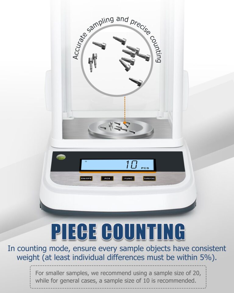 500g Analytical Lab Balance with 0.001g Ultra-Precision, Digital Scale Multi-Functional Units Plug-in Exclusive 500g Weight - Ideal for Laboratories, Research, Industrial, Kitchen, Food, Jewelry… - Image 4