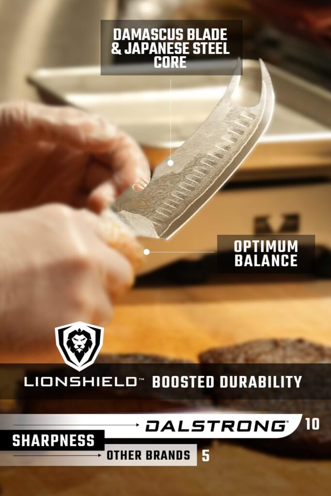 Dalstrong Pitmaster BBQ & Meat Knife - 8 inch - Shogun Series ELITE - Forked Tip & Bottle Opener - Japanese AUS-10V Super Steel Kitchen Knife - G10 Handle - Razor Sharp - w/Sheath - Image 6