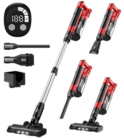 350W Cordless Vacuum Cleaner for Milwaukee M18 Battery, 35kPa Brushless Lightweight Stick Vacuum with 3 Mode Suction, 6 in 1 Stick Vacuum Cleaner with HEPA for Floor, Carpet, Car, Battery Not Included