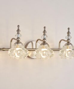 ZILANL Brushed Nickel Bathroom Vanity Light Fixtures Modern 3-Light Vanity Lights Bathroom Lighting Fixtures Vintage Wall Sconces Light Living Room Vanity Lighting Fixtures Over Mirror