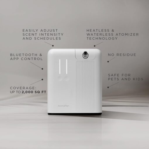 AromaPlan 2025 Waterless HVAC Scent Diffuser Whole House & Commercial Diffuser, 2 Fragrances Included-Smart, Cold-Air Waterless Scent Air- App Control, Bluetooth, AC, 2000 Sq. Ft Coverage,White - Image 8