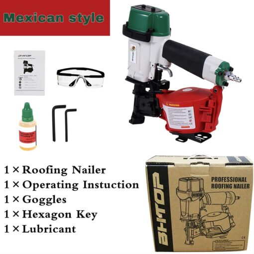 BHTOP CN45N Roofing Nailer, 15 Degree Roofing Nail Gun, 3/4-Inch to 1-3/4-Inch Coil Nails, 120-pcs Load Capacity Coil Nailer (Mexican style) - Image 3