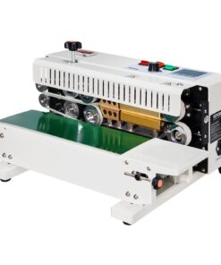 VEVOR Continuous Bag Band Sealing Machine FR770A Horizontal Bag Sealer with Digital Temperature Control Band Sealer Machine for 0.02-0.08 mm Plastic Bags Continuous Band Sealer with Printing Function