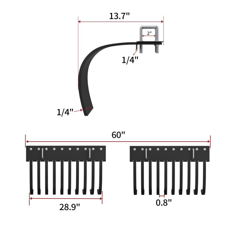 YITAMOTOR ATV/UTV Landscape Rake Implement for Removal of Rock, Grass Clumps and Debris Fits for YITAMOTOR ATV/UTV Manual Implement Lift - Image 7