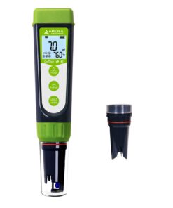 Apera Instruments GroStar Series GS4-P pH/EC/500ppm/700ppm/ORP 6-in-1 Combo Pen Tester Kit with Replaceable Double-Junction pH/EC Probe and ORP Probe for Hydroponics Water Quality Testing, Gen II