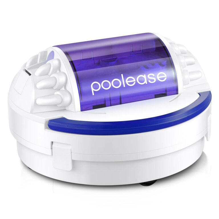 Poolease X1 Cordless Pool Cleaner Robot, Robotic Pool Vacuum for Above/In Ground Pool, 45W Dual-Motor, Self-Parking, Enhanced with 2L Debris Capacity (White and Purple)