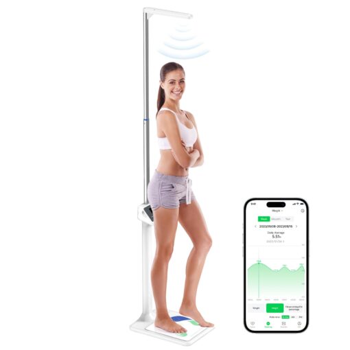 arboleaf Digital Physician Scale, FSA HSA Eligible, Ultrasonic Height and Weight Scale, Smart Body Composition Analyzer for Gym and Home, 11-485lb, 6ft.4.8in, Body Fat Measurement, Weight, Height, BMI