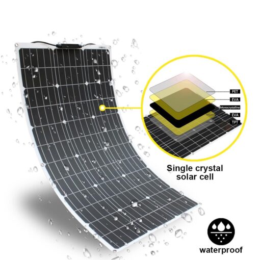 Aysolar 200 Watt Flexible Solar Panel 2 Pieces 100 Watt 12 Volt Monocrystalline Semi-Flexible Bendable Mono Off-Grid Charger for Marine RV Cabin Van Car Uneven Surfaces - Image 4