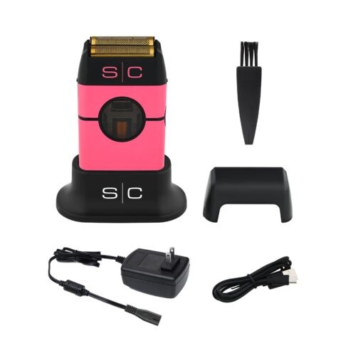 StyleCraft Instinct Metal Cordless Double Foil Shaver with IN2 Vector Motor Intuitive Torque Control, USB-C Rechargeable (Pink) - Image 3