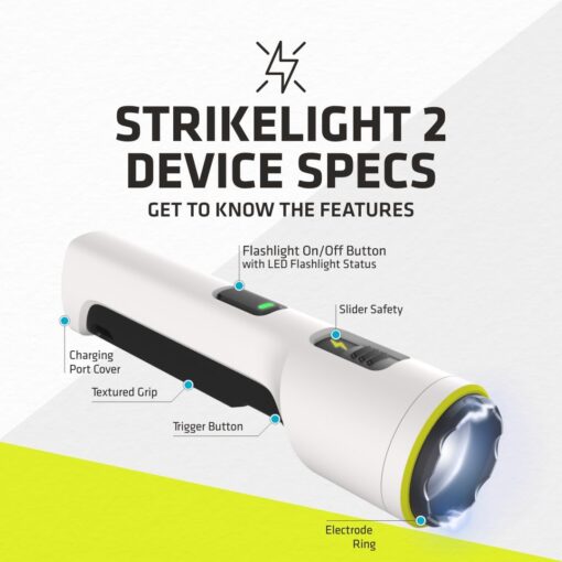 TASER StrikeLight 2 Rechargeable Self-Defense Flashlight | Perfect for Running, Jogging, Pet Walking | Portable, Lightweight, Survival, Outdoors (White) - Image 9