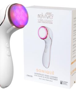 LED Technologies Lux Collection Soniqué Sonic Facial Cleansing Brush with Red & Blue Light Therapy, Reduces Appearance of Acne & Wrinkles