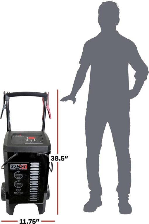 Schumacher DSR Pro Series Electric DSR161 Fully Automatic Jump Starter and Battery Charger for Professional Automotive Shop/Dealer Use, 125/250 Cranking Amps, 6 Volt, 12 Volt, Black, 1 Unit - Image 2