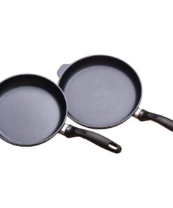 Swiss Diamond Duo Cooking Pans Set Nonstick, Diamond Coated Kitchen Pan Set with Stainless Steel Handles, Aluminum Non Stick Cookware Set, Dishwasher & Oven Safe, 9.5 Inch and 11 Inch
