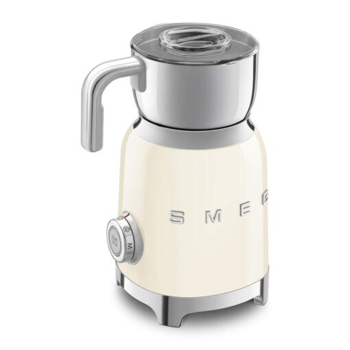 SMEG Retro 50's Style Milk Frother with 2 Disks 6 Preset Programs Hot or Cold Frothing and Induction Heating (Cream) - Image 4