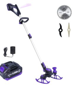 YardEz Cordless Weed Wacker - 5.2lbs Lightweight, 100 Min Runtime, Edger/Mower in 1 with Nylon/Steel/Saw Blades for Yard Care (4.0Ah Battery and Charger Included)