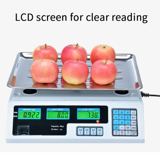 Kitchen Digital Baking Scales,Electronic Food Scale, Commercial Shop Electronic Scale 40KG LCD Display Digital Price Computing Counting Food Scale for Food Meat, Fruit and Vegetable Scales - Image 6