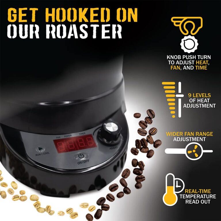Fresh Roast SR800 Automatic Coffee Bean Roaster - Roast Coffee At Home - Variable Heat Settings - Convection Fan Control - Digital Status Display - Speed Roasting System - The Freshest Roast On Earth - Image 9