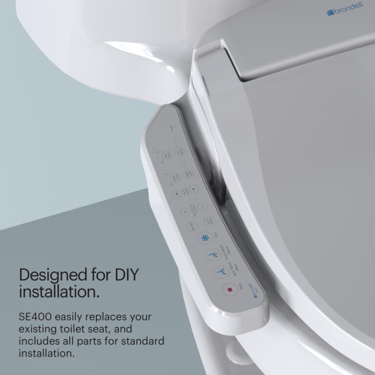 Brondell SE400-EW Swash SE400 Electric Bidet Toilet Seat With Heated Seat, Oscillating Stainless Steel Nozzle, Warm Air Dryer, Night Light, Gentle Close Lid, White Side Arm Control, Elongated - Image 7