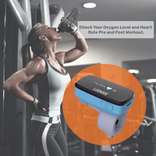 LOOKEE O2-Tracker Ring Continuous Pulse Oximeter - Wearable Oxygen Monitor with Vibration Reminder for Low O2 - Rechargeable Blood Oxygen Saturation SpO2 Meter - Free APP with Reports - Image 2