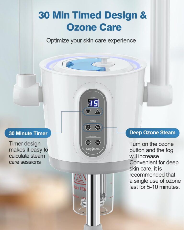 Kingsteam 2 in 1 Hot and Cold Facial Steamer, 30 Min Timer, Ionic Facial Steamer for Home, Esthetician, Professional Nano Water Mist with Large Water Volume for Beauty Salons - Ozone Facial Sprayer - Image 5