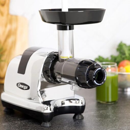Omega J8006HDC Cold Press Juicer Machine, Vegetable and Fruit Juice Extractor and Nutrition System, Triple-Stage Slow Masticating Juicer, 200 W, Chrome - Image 9