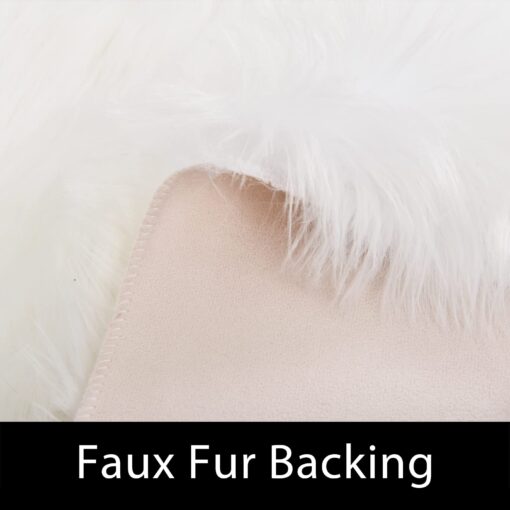 Latepis White Faux Fur Rug 8x10, Faux Fur Sheepskin Rug for Living Room, Fluffy Washable Fuzzy Carpet for Bedroom, Luxury Room Decor, Rectangle - Image 6