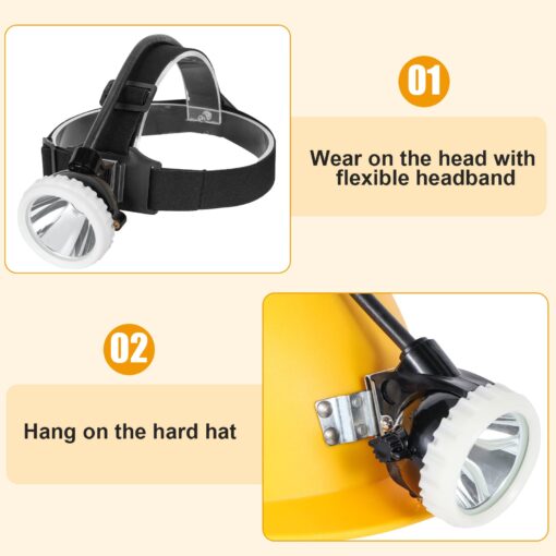 Hunting friends Superbright LED Mining Headlight,High Lumen Rechargeable Miner Lamp Hard Hat with Power Supply Lights Mining lamp Waterproof Headlight KL6M.H Explosion Proof Cap for Outdoor - Image 3