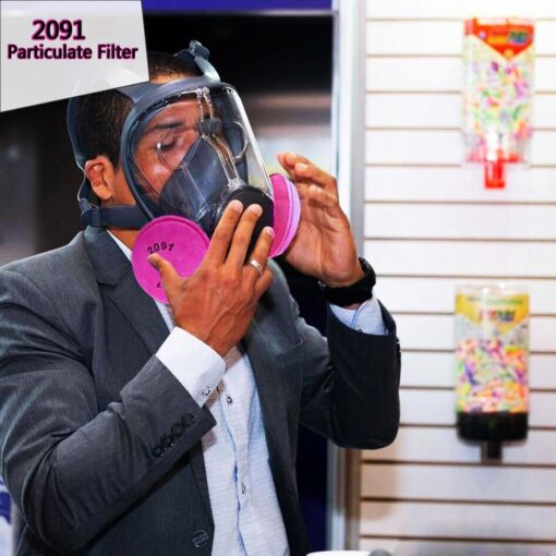 200PCS 2091 Filter P-100 Particulate Filter Installed on Filter Retainer Replacement Cotton for 6000 6200 6800 7000 FF-4 Series Respirator Mask Use for Against Dust Torch Cutting Chemicals - Image 5