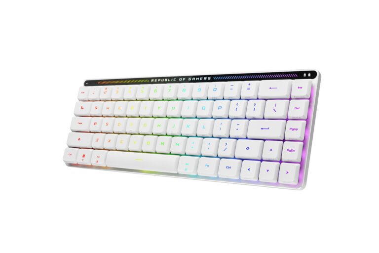 ASUS ROG Falchion RX Low Profile 65% Wireless Gaming Keyboard with ROG RX Blue Low-Profile switches, tri-Mode Connection, Protective Cover, Silicone dampening Foam, Touch Panel, and MacOS Support. - Image 8