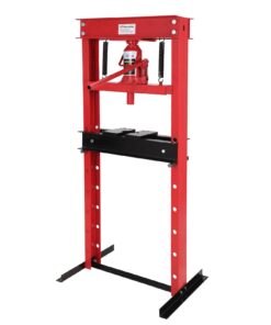 GarveeTech 20 Ton Hydraulic Press, Benchtop Hydraulic Shop Press, H-Frame Garage Floor Press with Press Plates, Adjustable Working Table Height, Red