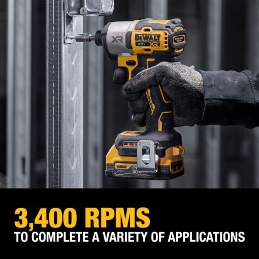 DEWALT 20V MAX Impact Driver, Cordless, 3-Speed, Battery and Charger Included (DCF845D1E1) - Image 4
