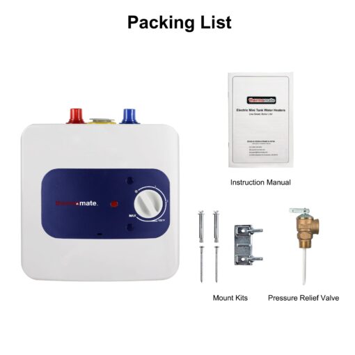Electric Mini Tank Water Heater UL Listed, thermomate 2.5 Gallons Small Under Sink Water Heater for Point of Use Instant Hot Water 110V 120V, Wall or Floor Mounted, ES250 - Image 2