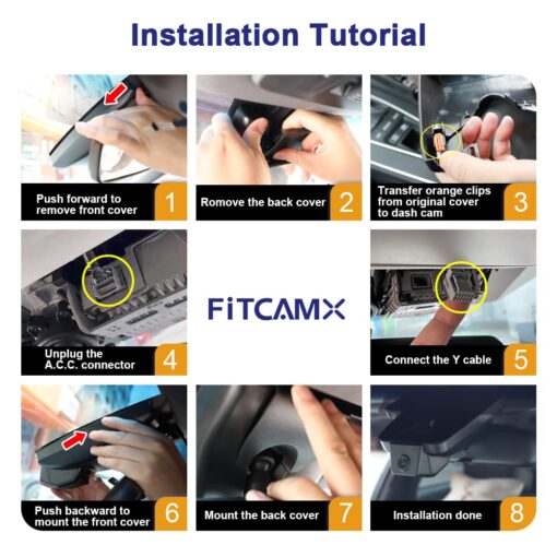 Fitcamx 4K Dash Cam Suitable for Toyota Tundra 2017-2021 & Sequoia 2017-2022 Limited SR5 Platinum TRD Pro, Integrated OEM Look, High Definition 2160P Video WiFi, G-Sensor, Loop Recording, 64GB Card - Image 3