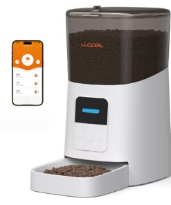 WOPET 6L Automatic Cat Feeder, WiFi Automatic Dog Feeder with APP Control for Remote Feeding, Automatic Cat Food Dispenser with Low Food Sensor and Voice Recorder, Up to 15 Meals Per Day